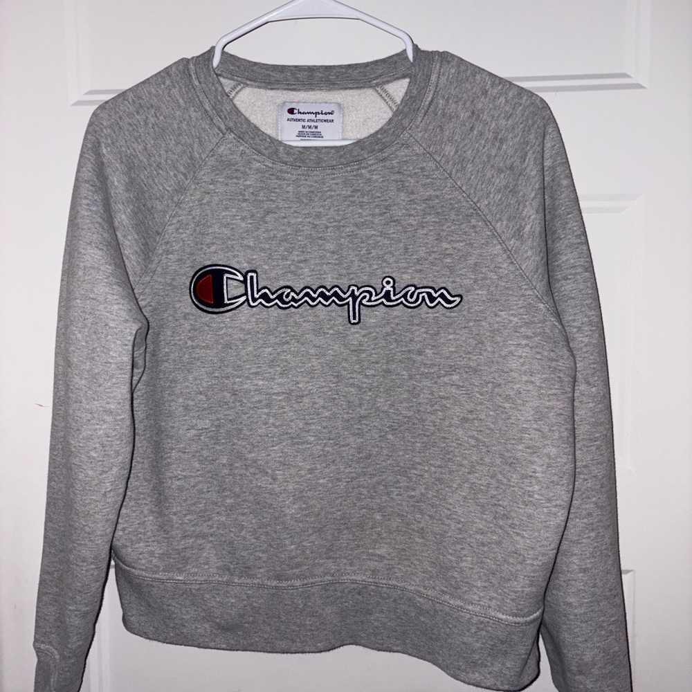 Champion Heather Gray Crewneck Sweatshirt for Youth kid Medium